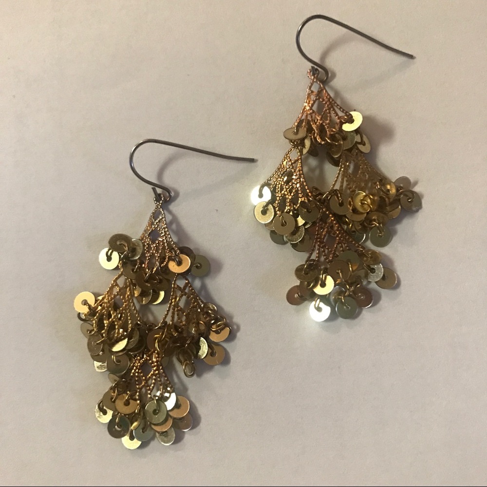 Gold Color Chandelier Earrings